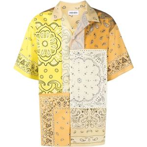 Kenzo, Gele Bandana Print Overhemd Geel, Heren, Maat:M