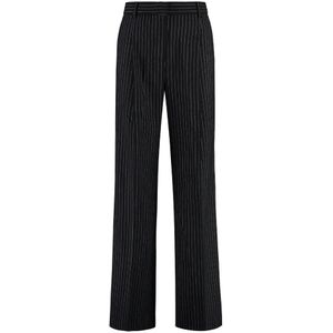 Michael Kors, Broeken, Dames, Zwart, M, Wol, Pin-striped wollen blend broek