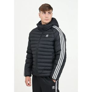 Adidas Originals, Jassen, Heren, Zwart, S, Zwarte Puff Hooded Jas