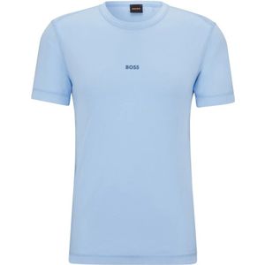 Hugo Boss, Tops, Heren, Blauw, 2Xl, Katoen, Blauw Rugby Kraag T-shirt