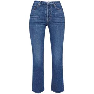 Mother, Jeans, Dames, Blauw, W26, Denim, High-waisted Straight Leg Jeans