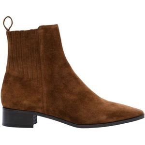 Parallele, Schoenen, Dames, Bruin, 38 1/2 EU, Suède, Chelsea Boot in Cognac Suède