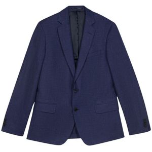 Brooks Brothers, Jassen, Heren, Blauw, 3Xl, Linnen, Navy Linnen en Virgin Wool Blend Blazer