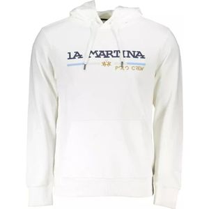 La Martina, Sweatshirts & Hoodies, Heren, Wit, 2Xl, Katoen, Witte Katoenen Hoodie met Borduursel