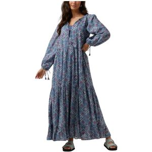 Antik Batik, Kleedjes, Dames, Veelkleurig, M, Zena Long Dress Vrouwen Maxi