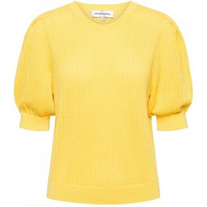 &Co Woman, Korte Mouw Brandy Pullover Geel, Dames, Maat:L