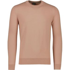 Hugo Boss, Truien, Heren, Roze, M, Katoen, Roze Ronde Hals Sweater