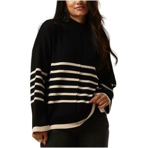 Object, Truien, Dames, Zwart, S, Polyester, Lang Gebreide Pullover Sweater