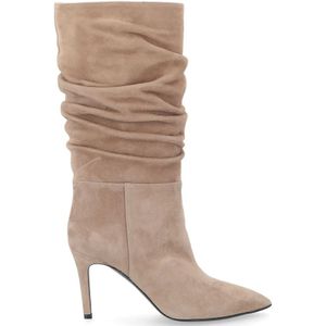 Via Roma 15, Schoenen, Dames, Bruin, 37 1/2 EU, Suède, Beige Suède Gerimpelde Laars