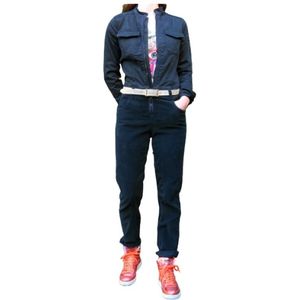 Aeronautica Militare, Jumpsuits & Playsuits, Dames, Zwart, 2Xs, Katoen, Bi-materiaal jumpsuit