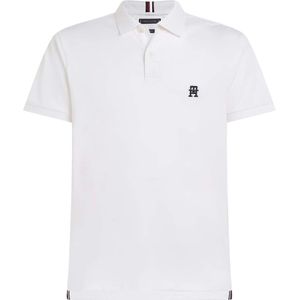 Tommy Hilfiger, Tops, Heren, Wit, L, Katoen, Witte Polo Shirt met Geborduurd Logo