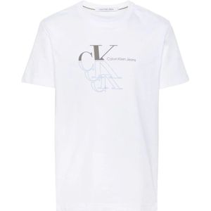 Calvin Klein Jeans, T-Shirts Wit, Heren, Maat:2XL