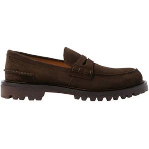 Scarosso, Schoenen, Heren, Bruin, 41 EU, Suède, Wooster Loafers - Bruine Suède Penny Loafers met Vibram-zool