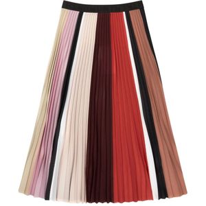 Munthe, Rokken, Dames, Veelkleurig, XL, Polyester, Geplooide rok met elastische tailleband en trendy print