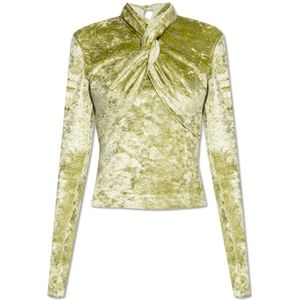 Nanushka, Iride velours top Groen, Dames, Maat:M