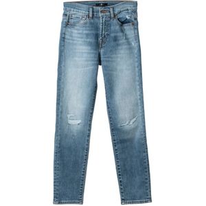 7 For All Mankind, Roxanne Slim Straight Luxe Jeans Blauw, Heren, Maat:S