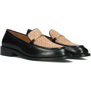 Bronx, Schoenen, Dames, Zwart, 36 EU, Leer, Zwarte Leren Loafers met Stijlvolle Details