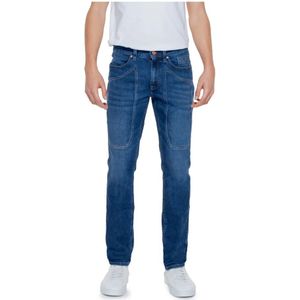Jeckerson, Jeans, Heren, Blauw, W34, Katoen, Blauwe Rits Knoop Heren Jeans