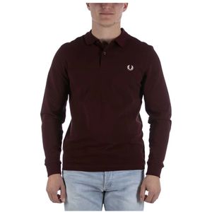 Fred Perry, Polo Fred Perry Effen Fred Perry Bordeaux Paars, Heren, Maat:S