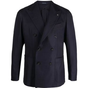 Tagliatore, Dubbelborstige Blauwe Blazer Blauw, Heren, Maat:M