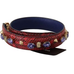 Dolce & Gabbana, Accessoires, Dames, Rood, ONE Size, Leer, Rode exotische leren kristallen tas schouderband