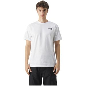 The North Face, Rode Box Half Mouw T-Shirt Wit, Heren, Maat:S