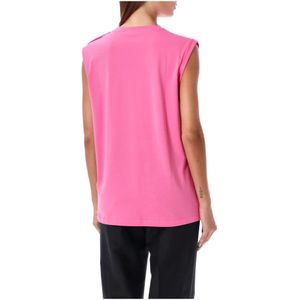 Balmain, Tops, Dames, Roze, M, Katoen, Fucsia Rose Tank Top