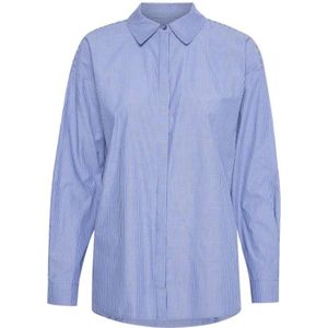 My Essential Wardrobe, Blouses & Shirts, Dames, Blauw, XS, Katoen, Klassieke Blauw Gestreepte Blouse