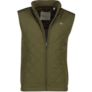 Gant, Groene Bodywarmer met Rits Groen, Heren, Maat:M