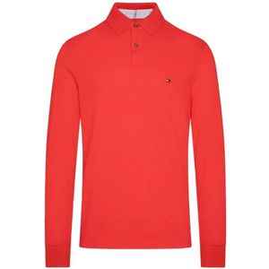 Tommy Hilfiger, Tops, Heren, Rood, 3Xl, Reguliere lange mouw polo