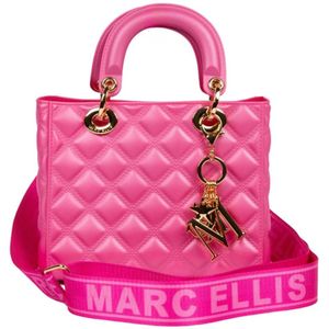 Marc Ellis, Tassen, Dames, Roze, ONE Size, Roze en Gouden Flat Missy M Schoudertas