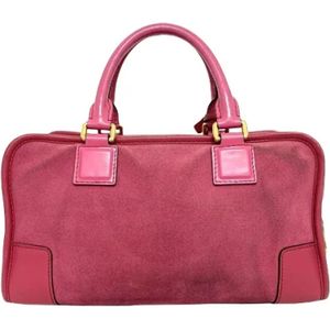 Loewe Pre-owned, Pre-owned Suede handbags Roze, Dames, Maat:ONE Size