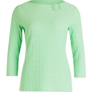 Betty Barclay, Gespsluiting Gestreept Shirt Groen, Dames, Maat:XL