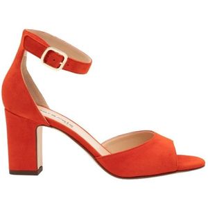 Parallele, Schoenen, Dames, Rood, 41 EU, Leer, Rode Fluweel Minimalistische Sandaal
