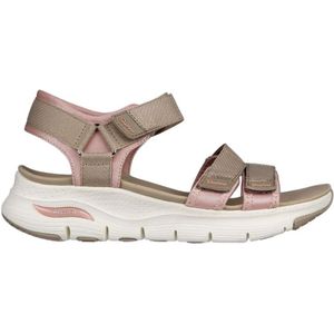 Skechers, Schoenen, Dames, Beige, 40 EU, Flat Sandalen