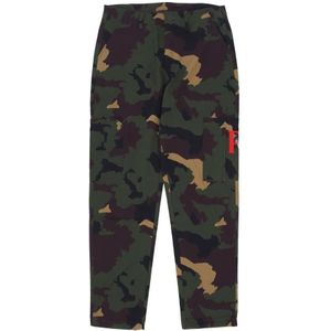 Propaganda, Misdaad Cargo Broek Camo Streetwear Groen, Heren, Maat:M