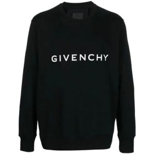 Givenchy, Logo-Print Katoenen Sweatshirt Zwart, Heren, Maat:XL