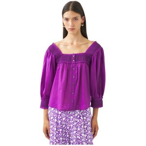 Antik Batik, Perrine stromende blouse Paars, Dames, Maat:L