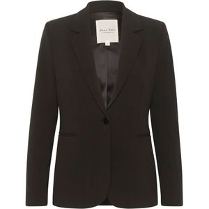 Part Two, Jassen, Dames, Zwart, L, Klassieke Zwarte Blazer met Lange Mouwen