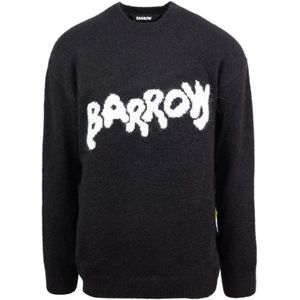Barrow, Truien, Heren, Zwart, L, Wol, Zwarte Sweaters Loose Fit