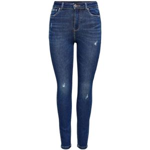 Only, Jeans, Dames, Blauw, W28 L32, Katoen, Slim-fit jeans