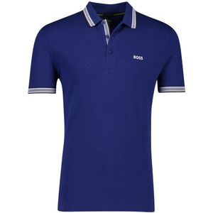 Hugo Boss, Tops, Heren, Blauw, 6Xl, Katoen, Korte Mouw Donkerblauwe Polo Shirt