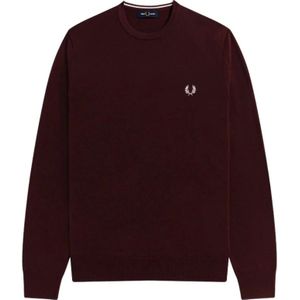 Fred Perry, Klassieke Crew Knit Trui Rood, Heren, Maat:S