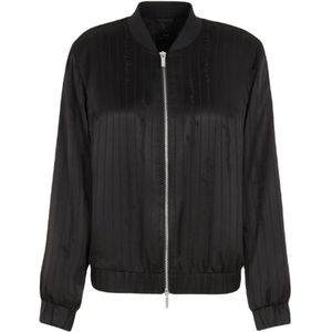 Armani Exchange, Sweatshirts & Hoodies, Dames, Zwart, XS, Elegante Zip-through Jas voor Vrouwen