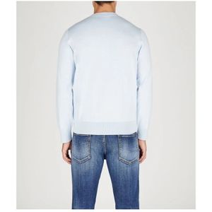 Dsquared2, Truien, Heren, Blauw, M, Crew-Neck Jersey met Lange Mouwen