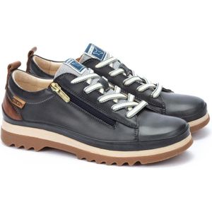 Pikolinos, Schoenen, Dames, Blauw, 37 EU, Blauwe Sneaker met Rits en Veters