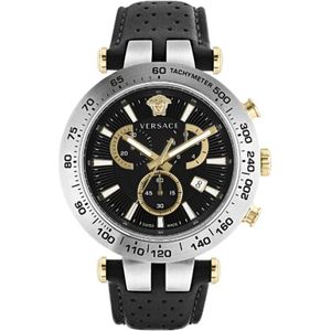 Versace, Accessoires, Heren, Grijs, ONE Size, Metalen roestvrijstalen Horloge