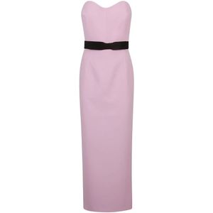 The New Arrivals Ilkyaz Ozel, Kleedjes, Dames, Roze, S, Roze Strapless Midi Jurk met Strik