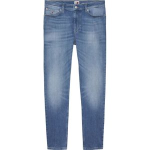 Tommy Jeans, Jeans, Heren, Blauw, W32, Katoen, Blauwe Skinny Jeans met Distressed Look