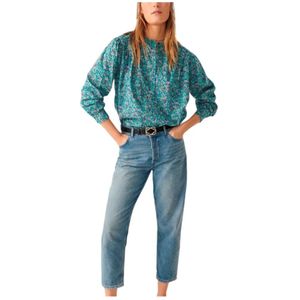 Ba&Sh, Blouses & Shirts, Dames, Blauw, S, Luchtige blouse met lange mouwen